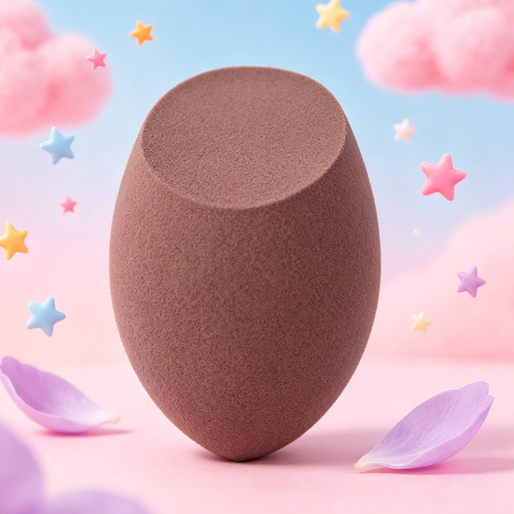 Slanted-Cut Teardrop Makeup Sponge - Ultra-Soft, Non-Absorbent, Wet & Dry Use for Precise Foundation Application
