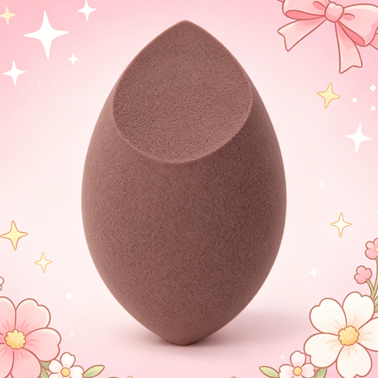 Slanted-Cut Teardrop Makeup Sponge - Ultra-Soft, Non-Absorbent, Wet & Dry Use for Precise Foundation Application