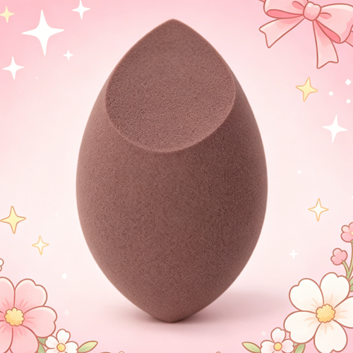 Slanted-Cut Teardrop Makeup Sponge - Ultra-Soft, Non-Absorbent, Wet & Dry Use for Precise Foundation Application